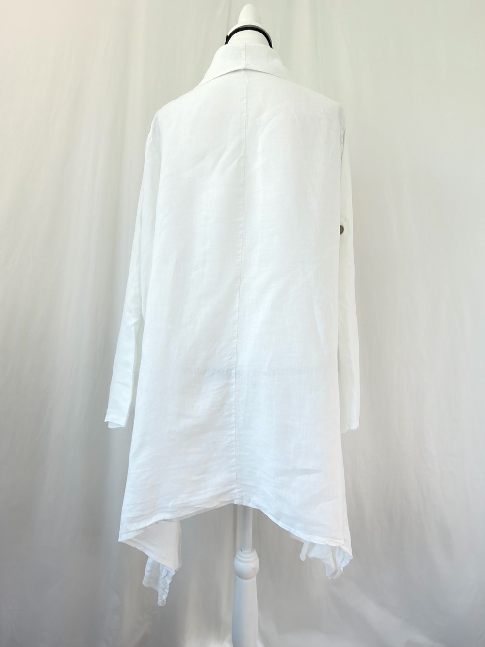 Tempo Paris 100% linen White jacket/top artistic lagenlook Made in Italy Medium - Picture 7 of 17